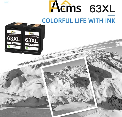 Vista 5 de 63XL - Cartuchos de tinta negros de repuesto para HP 63 63 XL para impresora HP OfficeJet 3830 5255 Envy 4520 4512 DeskJet 1112 3630 3632 2132