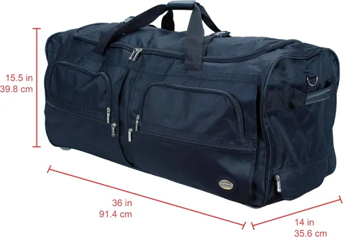 Vista 3 de Rockland Bolso de viaje con ruedas, Negro
