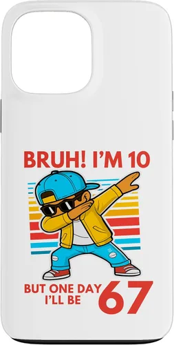 Vista 24 de Bruh I'm 10 But One-Day I'll Be 67 Retro 10th Birthday Kids Case for iPhone 17