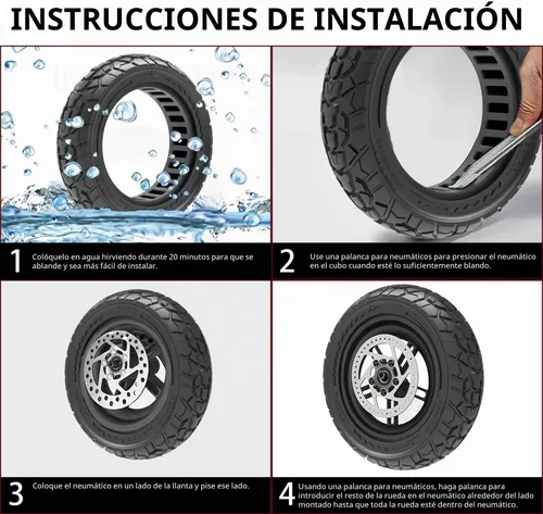 Vista 6 de 2 Pack 50/75-6.1 Off-road Solid Tire, 8 1/2 x2 8.5x2 Scooter tire