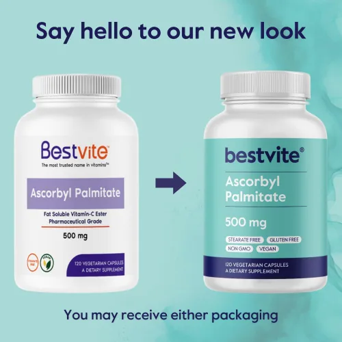 Vista 3 de BESTVITE Palmitato de ascorbilo 500 mg (120 cápsulas vegetarianas) - Sin estearatos - Sin rellenos - Sin agentes de flujo