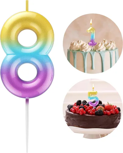 Vista 31 de Vela Azul Número 15 de Cumpleaños Velas 3D de Número para Pastel de Cumpleaños Decoración de Fiesta de Cumpleaños Suministros para Boda