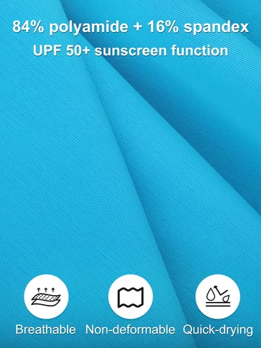 Vista 3 de Poroka Paquete de 2 camisetas de natación de manga larga UPF 50+ para niñas y niños pequeños, camiseta deportiva ligera para deportes al aire libre