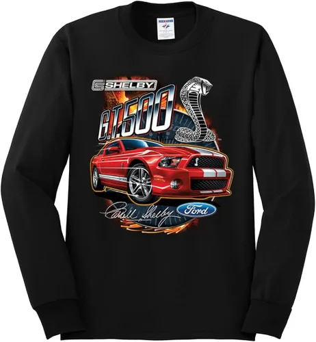 Vista 3 de Shelby GT500 Cobra Official Ford Motors Design Cars and Trucks Mens Long Sleeve Shirt