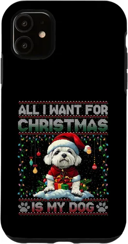 Vista 8 de Maltese Christmas Tree Lights Decorations Dog Lover Xmas Case for iPhone 17