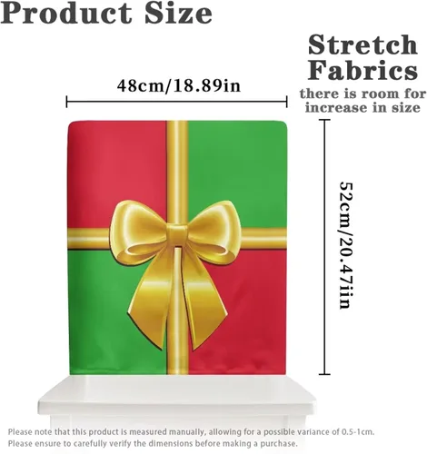 Vista 3 de Fundas para sillas de comedor, diseño de lazo de Navidad, para sala de Navidad, cocina, fiesta, boda, hotel, hogar