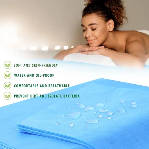 Vista 2 de 100 sábanas desechables de 31 x 71 pulgadas, sábanas de mesa de masaje, tela no tejida, cubierta de cama de spa, transpirable, para masajes
