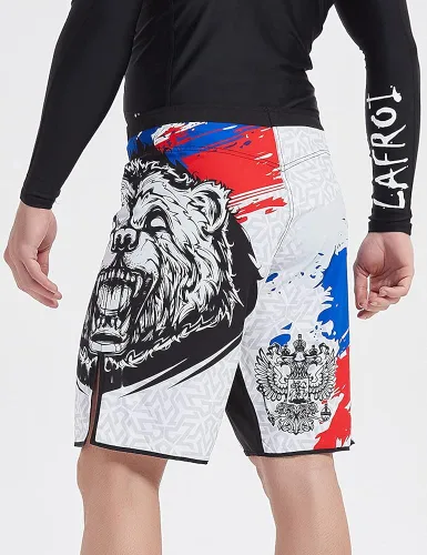 Vista 5 de LAFROI QJK01 - Pantalones cortos de boxeo para hombre con cordón y bolsillo