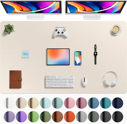 Vista 293 de Aothia - Protector de escritorio de cuero sintético grande, base antideslizante para mouse y superficie para escribir, impermeable, fácil de Agua
