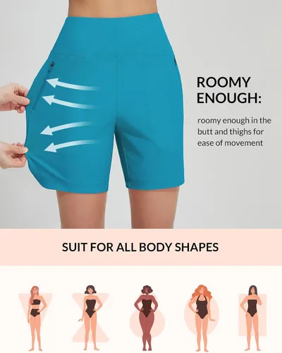 Vista 49 de baleaf Traje de baño de cintura alta de 3, 5, 7, 9 pulgadas, para mujer, de secado rápido, con bolsillos