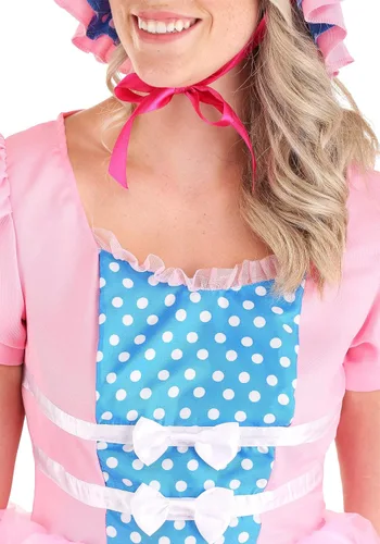 Vista 9 de Disfraz de Little Bo Peep para mujer, con gorro rosa y azul, vestido de lunares, Multi