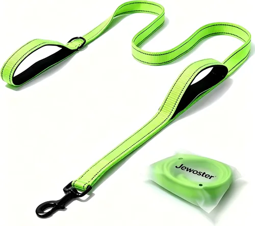Vista 10 de Correa para perro resistente, 2 asas con asa de tráfico acolchada para control adicional, 6 pies de largo, perfecta para perros medianos a grandes