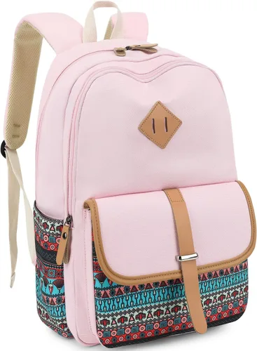 Vista 9 de Leaper - mochila escolar para niñas, mochila informal, bolsa de viaje con bolsillos laterales Negro-8812up