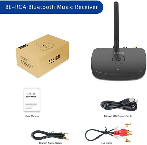 Vista 11 de Besign BE-RCA Receptor de música Bluetooth de largo alcance, adaptador de audio inalámbrico para altavoces con cable o sistema estéreo
