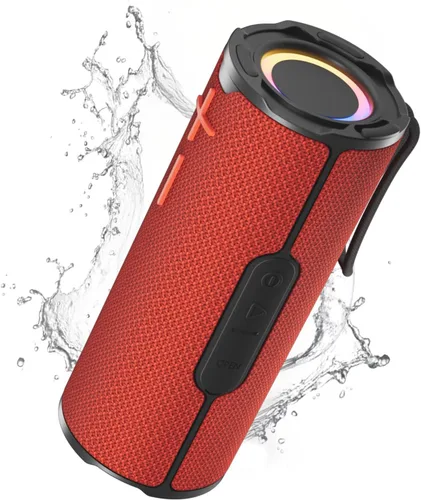 Vista 8 de COOPERS Altavoz Bluetooth portátil, altavoz Bluetooth inalámbrico, altavoces impermeables IPX5 con luces RGB, graves profundos de sonido estéreo