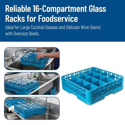 Vista 7 de Carlisle FoodService Products Opticlean - Estante para vasos de 16 compartimentos con 1 extensor para cocinas y restaurantes, plástico, 19.875 x