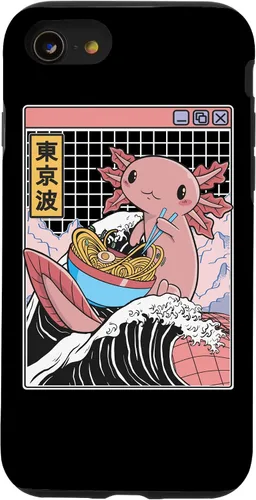 Vista 18 de Axolotl Eating Ramen Kanagawa Wave Kawaii Anime Vaporwave Case for iPhone 17