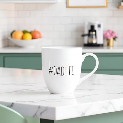 Vista 3 de Pearhead #DadLife - Taza para el día del padre, regalo para nuevos padres, regalo de niños, apto para lavavajillas y microondas, grande
