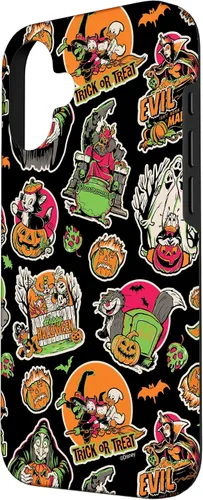 Vista 2 de Funda para iPhone 16 Disney 100 Happy Halloween con estampado de pegatinas de personajes D100