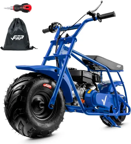 Vista 10 de FRP GMB100 Plus Gas Mini Bike 99cc 4 tiempos todoterreno Faro y polaina Negro