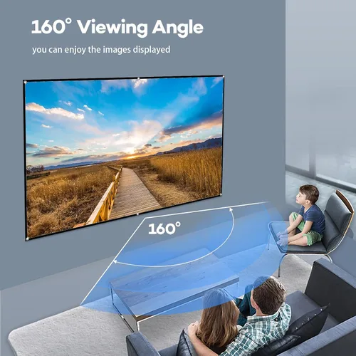 Vista 3 de Docooler Pantalla de proyector, pantalla de proyección plegable 16:9 de 80 pulgadas, pantalla de proyección plegable duradera para montaje en pared