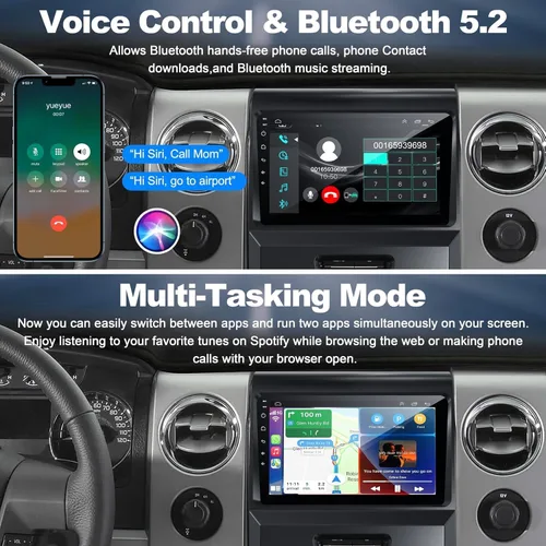 Vista 6 de 4+64 Android 13 para Ford F150 2009-2014 Radio de coche, 9 pulgadas IPS pantalla táctil estéreo del coche con Carplay inalámbrico/Android Auto