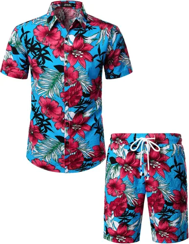 Vista 2 de Jogal - Camisa hawaiana de manga corta con botones para hombre