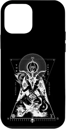 Vista 16 de iPhone 16 BAPHOMET - Como arriba y abajo - Funda de geometría sagrada oculta