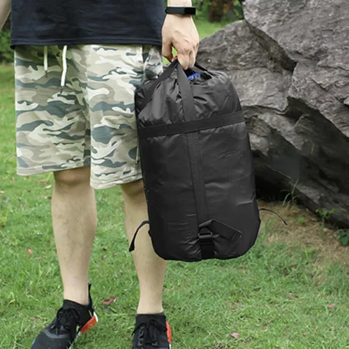Vista 2 de TRIWONDER Saco de compresión de nailon para artículos de compresión, saco de dormir, bolsa de dormir con solapa para el polvo para mochileros