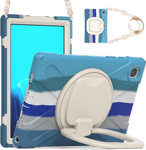 Vista 32 de 360 Rotation Case for Galaxy Tab ActivePro/Tab Active4 Pro/Active 5 Pro 10.1" Sturdy Cover Rotate Ring Stand Shoulder Carrying Strap Hand Strap