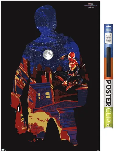 Vista 19 de Trends International Marvel Spider-Man: No Way Home - Póster de pared de silueta, 22.4 pulgadas de largo x 14.7 pulgadas, versión enmarcada
