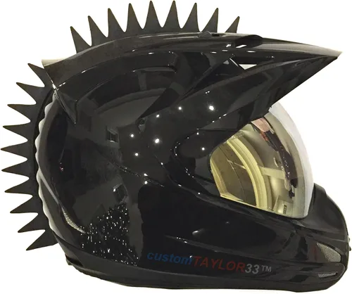 Vista 5 de customTAYLOR33 Even Spikes Mohawk - Accesorio de goma para casco (casco no incluido)