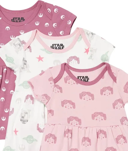 Vista 2 de Tienda Essentials Disney Marvel Star Wars Vestidos de princesa para bebés, niños pequeños y niñas, paquete de 3