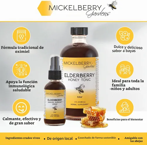 Vista 2 de Mickelberry Gardens Aerosol inmune de propóleos de miel de saúco 2 oz 2