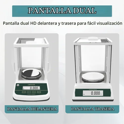 Vista 6 de Balanza analítica de laboratorio FA2003S, 7.05 oz/0.00004 oz, pantalla dual Alta precisión, calibración externa, legibilidad de 1 mg, escala