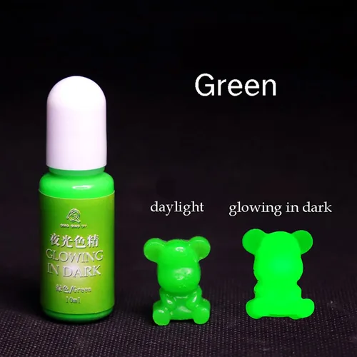 Vista 2 de 0.3 fl oz resina epoxi colorante pigmento de color alta concentración resplandor en la oscuridad líquido luminoso UV pigmento de tinte de resina