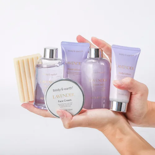 Vista 7 de Caja de regalo de spa para mujeres, 6 piezas perfumadas de lavanda y 5 piezas perfumadas de orquídea