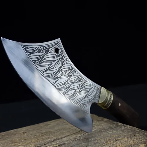Vista 3 de Cuchillo de carnicero de carne, cuchillo picador de 10 pulgadas, cuchillo afilado para chefs de carnicero, machete Longquan, cuchillo de cocina