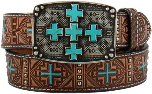 Vista 14 de Angel Ranch Cinturón de moda occidental para mujer marrón (aztec brown)