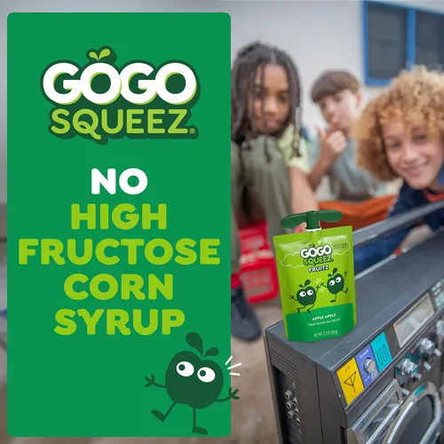 Vista 8 de GoGo squeeZ Puré de manzana y puré de frutas, manzana, fresa y plátano, 3.2 oz (paquete de 12), aperitivos de frutas sin azúcar para niños, sin