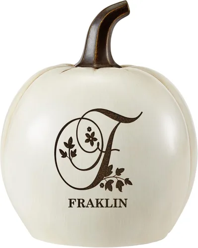 Vista 11 de Let's Make Memories - Lámpara de calabaza con nombre - Adorno de otoño - Calabaza luminosa de uso interior/exterior - Nombre e iniciales