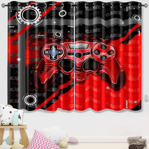 Vista 18 de Cortinas negras para dormitorio, decoración de habitación, cortinas opacas para ventana, juego de 2 paneles con estampado de niña africana morada