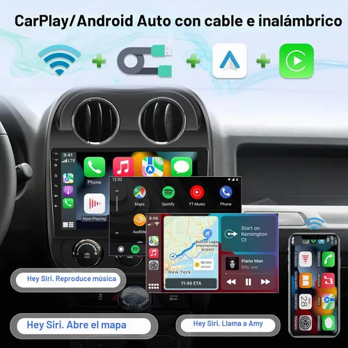 Vista 4 de [2G+32G] Radio de coche para Jeep Compass Patriot 2010-2016, 10.1 pulgadas Android 11 pantalla táctil estéreo, Carplay/Android Auto/Mirror