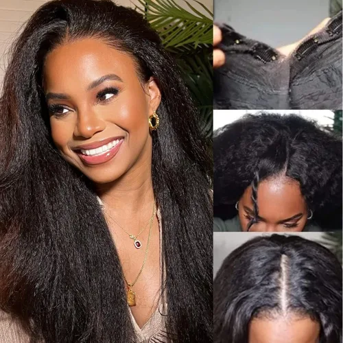 Vista 60 de KLAIYI Peluca de cabello humano con encaje frontal precortada 7x5, corte Bob en capas, corte romo, cordón sin pegamento, peluca predepilada