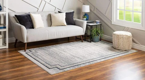 Vista 3 de Unique Loom Oasis Collection - Alfombra de área - Fuente (2 pies x 3 pies, rectangular, gris/marfil)