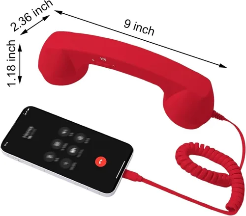 Vista 6 de Auricular de teléfono retro, 2026 nuevo auricular de teléfono retro para iPhone, auriculares de teléfono retro con cable estilo Type-C, receptor