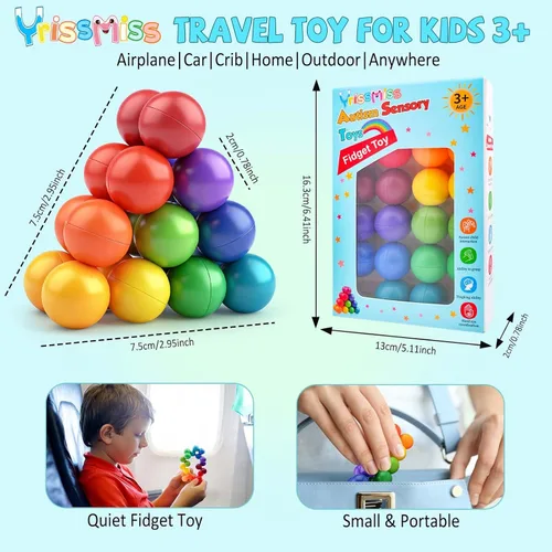 Vista 2 de Yrissmiss Juguetes Sensoriales de Autismo para Niños Autistas, Juguetes Fidget para Adultos y Niños, Juguete de Autismo para Niños Pequeños de 3-4