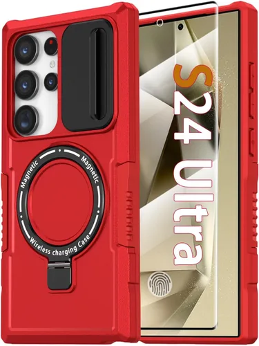 Vista 21 de Funda magnética para Samsung Galaxy Note 20 Ultra con soporte de anillo [con protector de pantalla] [Compatible con carga inalámbrica MagSafe] Funda