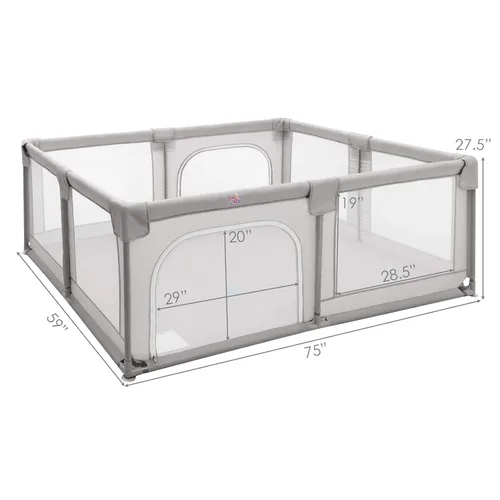 Vista 6 de Costzon Corralito para bebés, corralito extra grande para bebés, puertas de seguridad para bebés en interiores y exteriores, vallas para niños