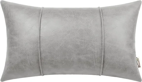 Vista 10 de BRAWARM Funda de almohada de piel sintética de 16 x 16 pulgadas, color Negro